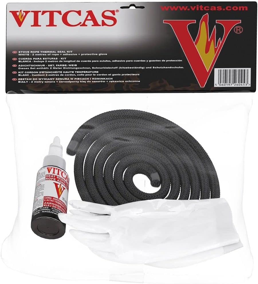 VITCAS Black Stove Fire Rope Replacement Kit 10mm