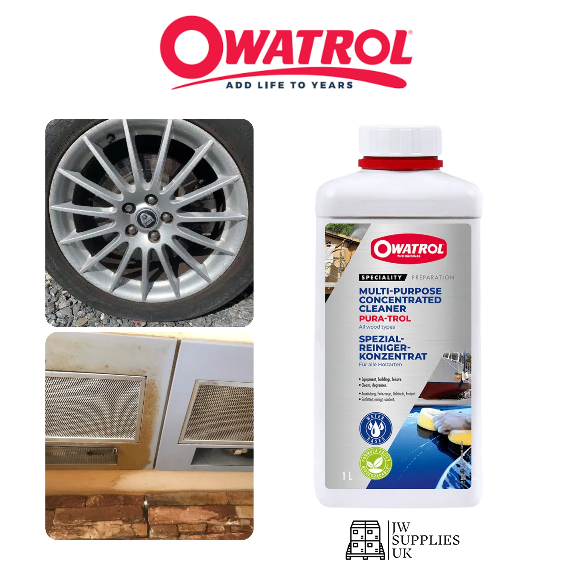 Owatrol Pura-Trol, Multi-Purpose Water-Based Concentrated Industrial-Strength Cleaner, Perfect for cleaning Cars, Alloys, Boats etc