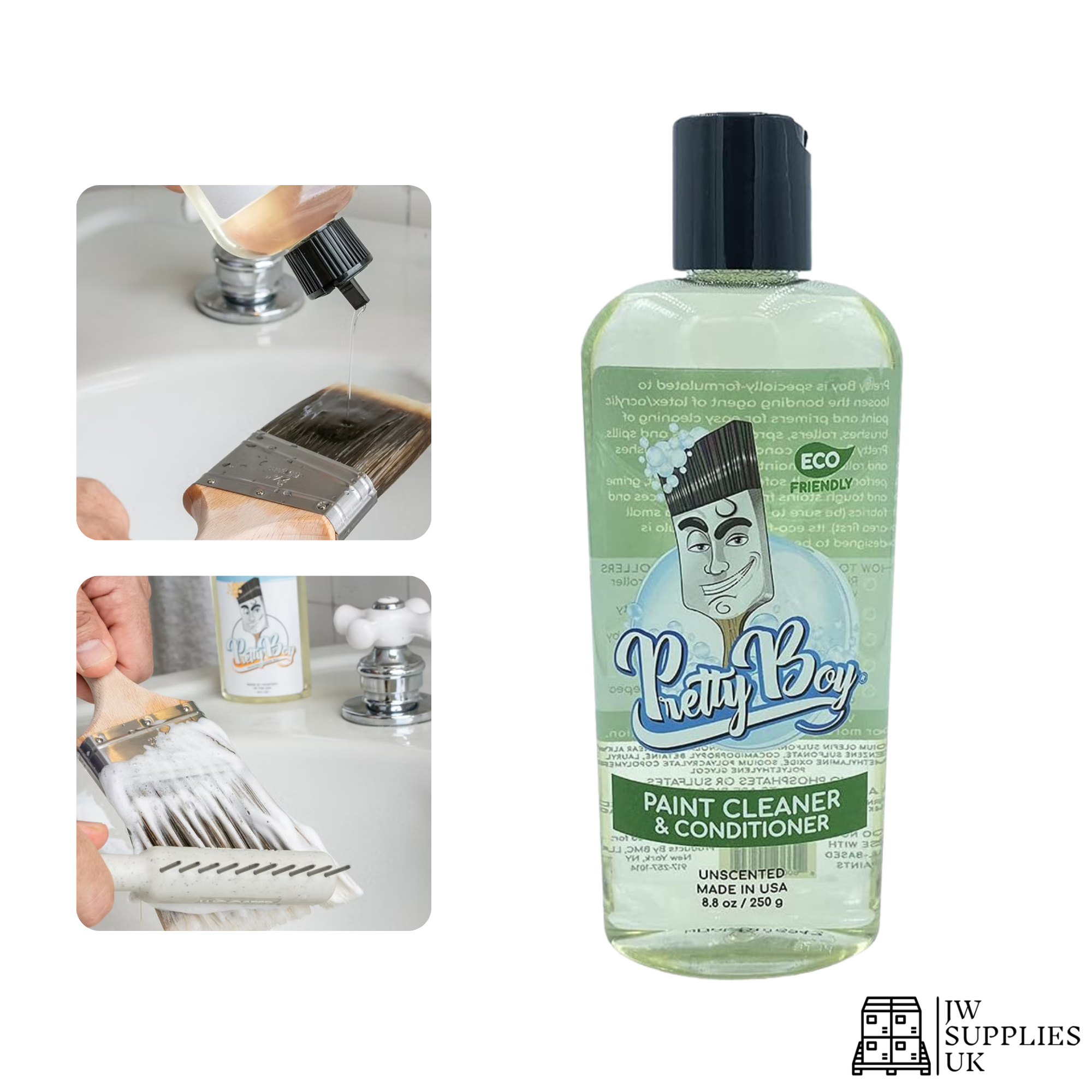 Pretty Boy Products Paint Cleaner & Conditioner 250ml - Perfect for Cleaning Paint Brushes & Removing Stains