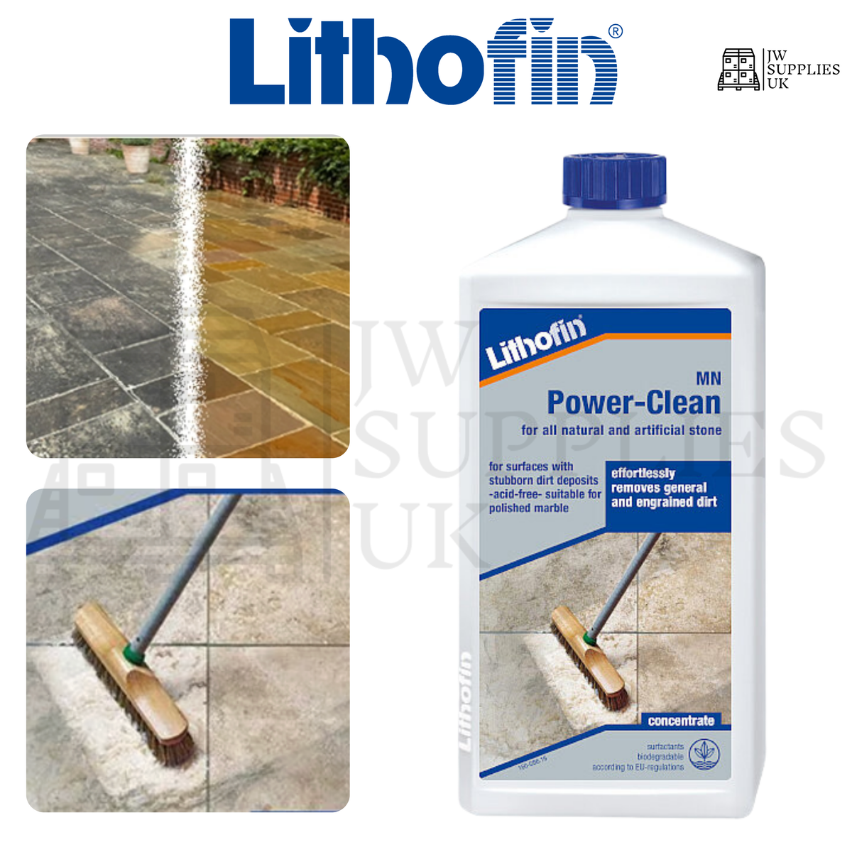 Lithofin MN Power Clean - Removes engrained dirt from natural & artificial stone